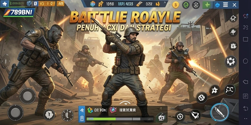 Gameplay Battle Royale yang mendebarkan dan penuh aksi.