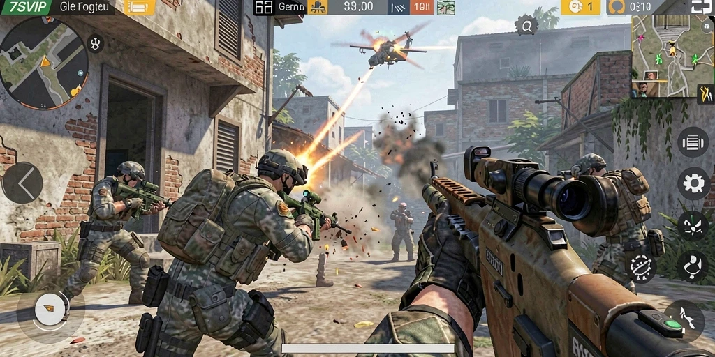 Tampilkan gameplay seru 7SVIP saat pertempuran berlangsung.