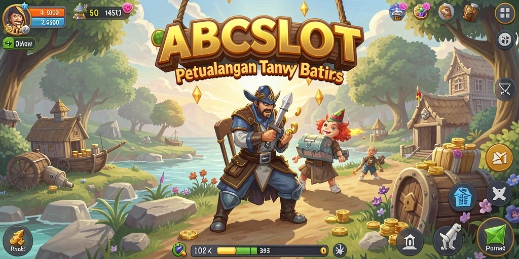 Screenshot gameplay ABCSLOT menampilkan eksplorasi dunia terbuka yang memukau.
