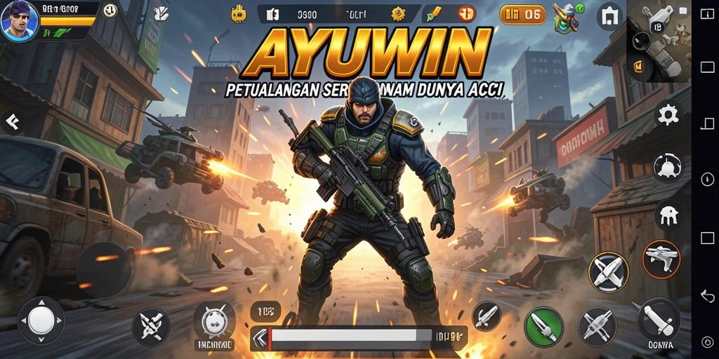 Tangkapan layar AYUWIN menampilkan momen aksi yang menegangkan.