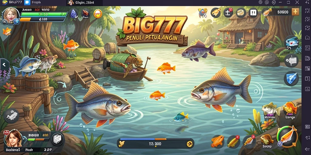 Tampilan gameplay BIG777 yang mendebarkan saat memancing ikan di laut.