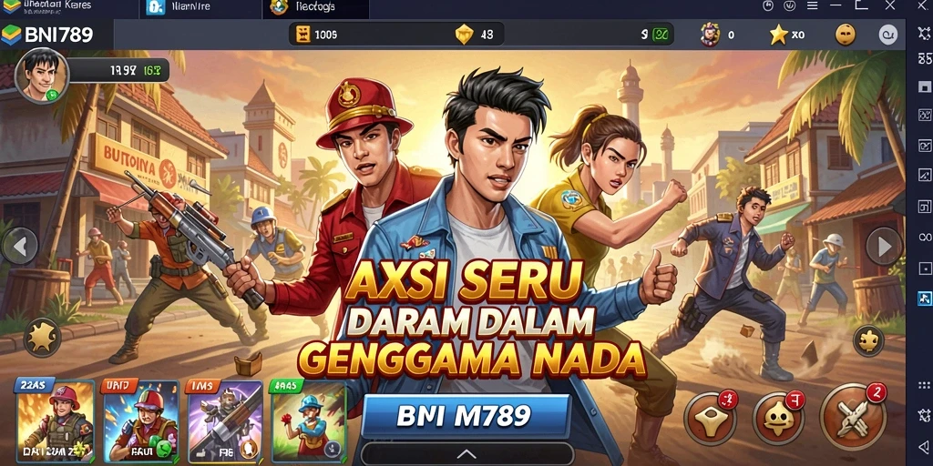 Tampilan aksi seru dalam BNI789 dengan gameplay mendebarkan.