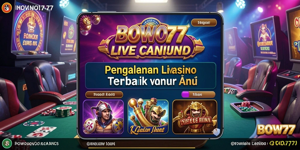 Screenshot gameplay BOWO77 yang menunjukkan interaksi dealer di Live Casino.