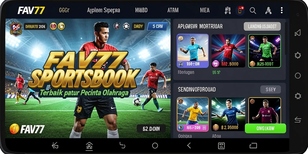 Tampilan menarik dari aplikasi FAV77 saat bertaruh olahraga.