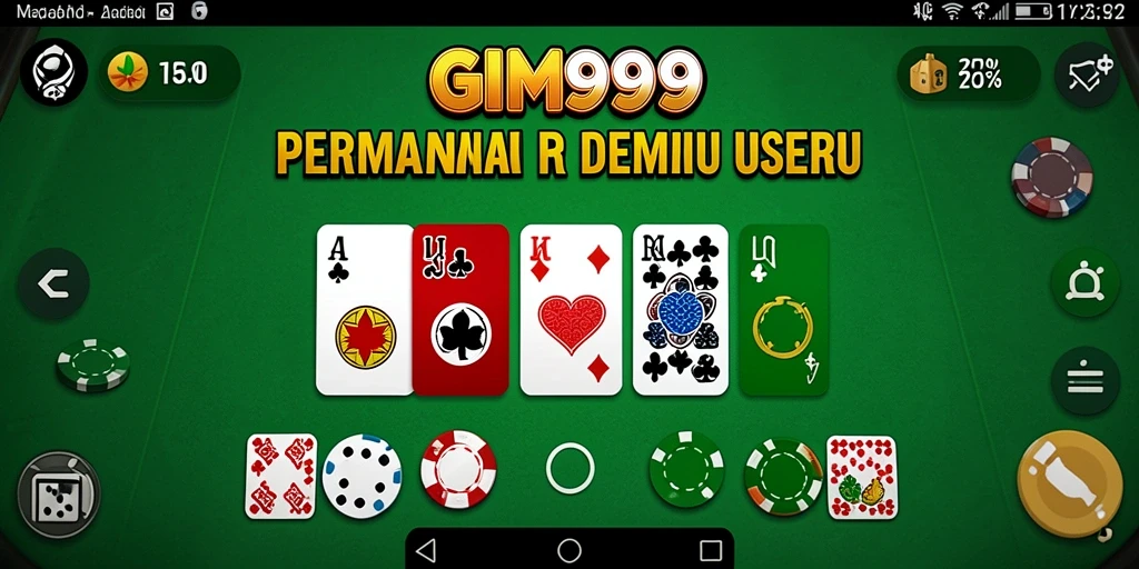 Tampilan utama GIM999 menampilkan gameplay Domino yang seru dan menarik.