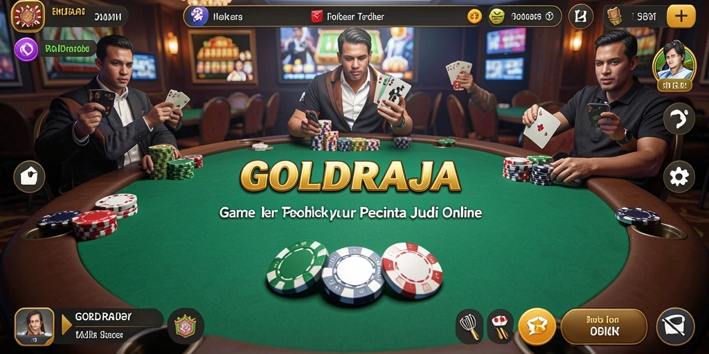 Screenshot gameplay GOLDRAJA menunjukkan keseruan bermain Poker.