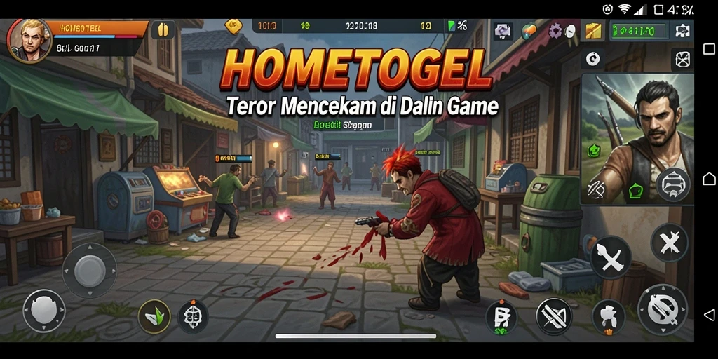 Tampilan gameplay HOMETOGEL yang menegangkan dan menyeramkan.