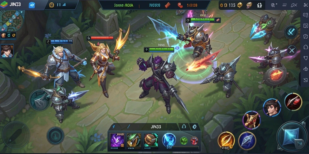 Tampilan menarik dari gameplay MOBA JIN33 yang seru.