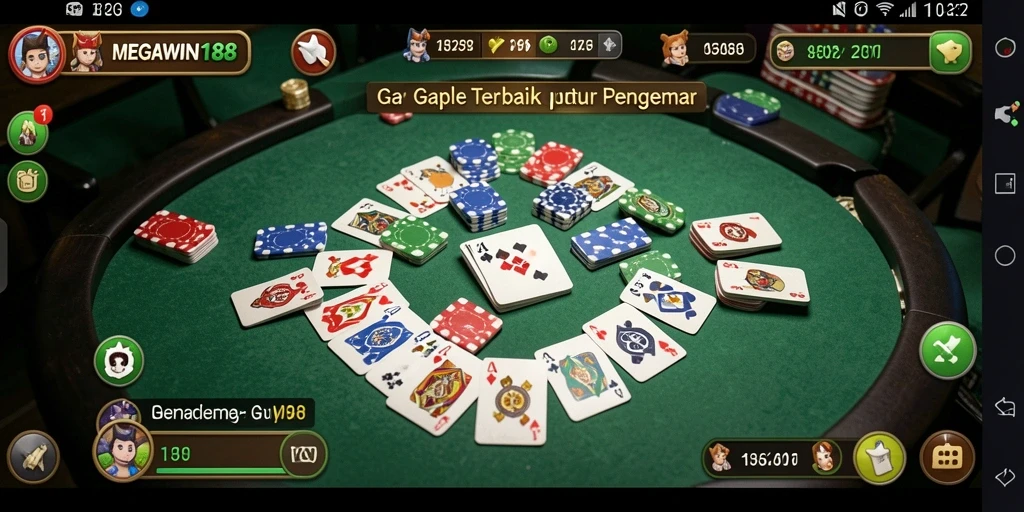 Tampilan gameplay MEGAWIN188 saat bermain Gaple yang seru.