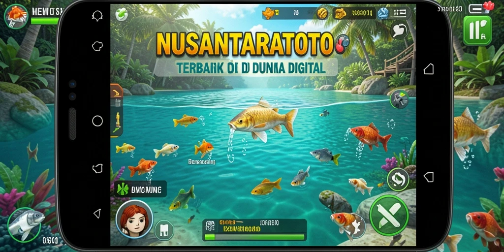 Screenshot NUSANTARATOTO menunjukkan gameplay memancing yang seru dan mendebarkan.