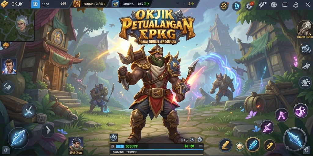 Screenshot gameplay OKJK yang menampilkan pertarungan seru dan karakter unik.