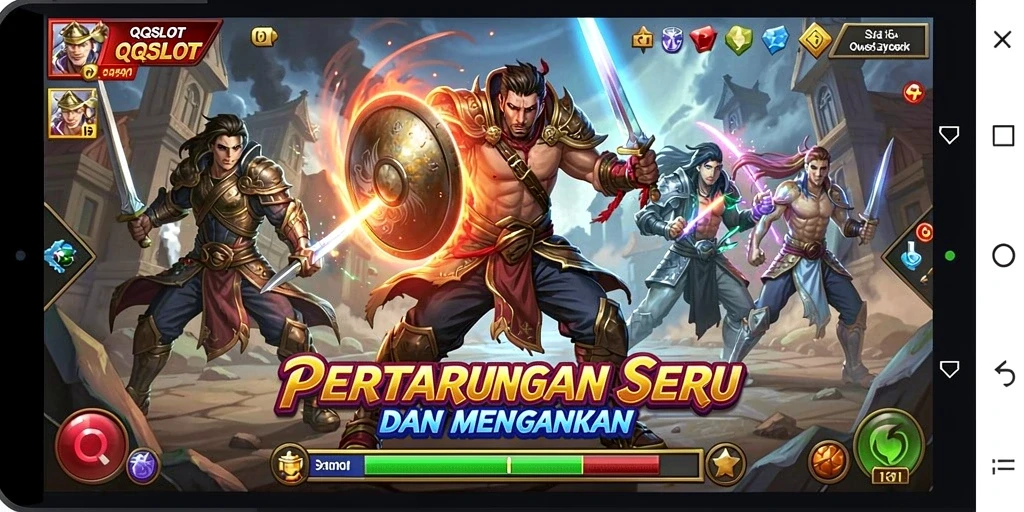 Tampilan gameplay QQSLOT yang intens dan seru.