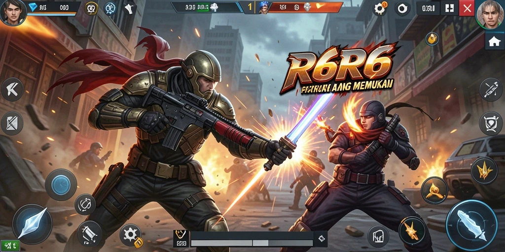 Screenshot gameplay R6R6 menampilkan aksi pertarungan yang mendebarkan.