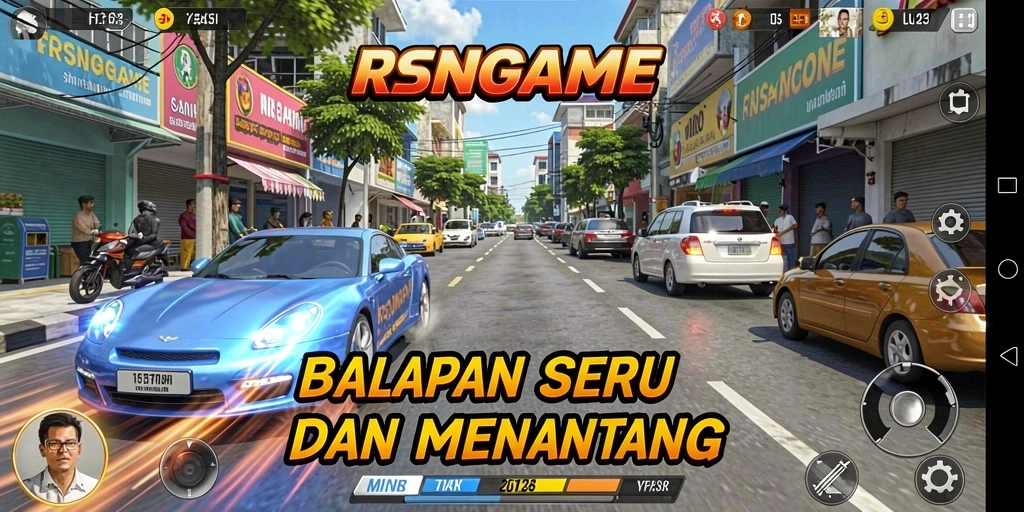 Gameplay balapan seru dan mendebarkan di RSNGAME.