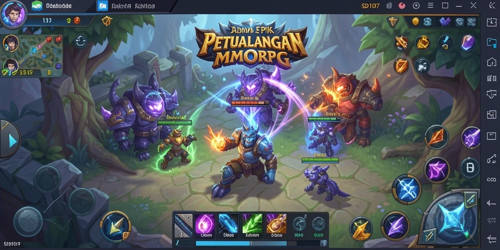Gameplay mendebarkan dalam dunia MMORPG yang fantastis.
