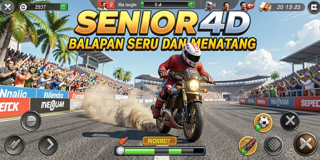 Tangkapan layar gameplay penuh aksi dalam SENIOR4D.