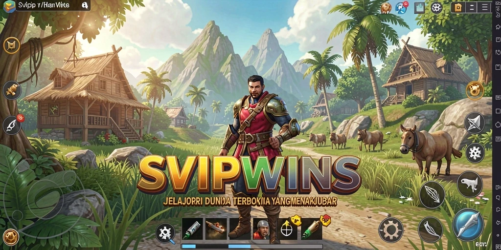 Tampilan gameplay SVIPWINS yang memukau di dunia terbuka.