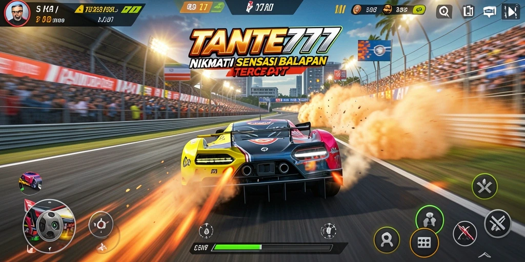 Tampilan aksi seru dari balapan di TANTE777.