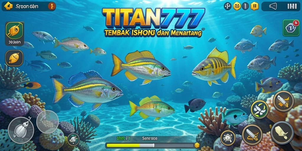 Screenshot gameplay Tembak Ikan yang mendebarkan di TITAN777.