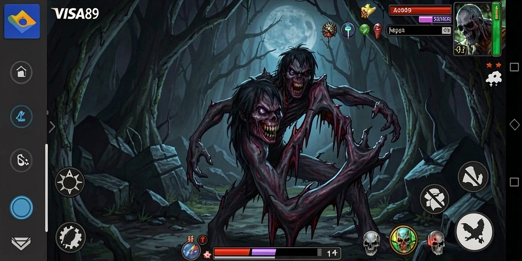 Menampilkan momen menegangkan dalam gameplay VISA89 yang penuh horor.