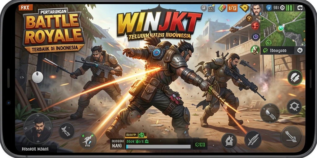Gameplay seru di WINJKT dengan aksi Battle Royale yang mendebarkan.