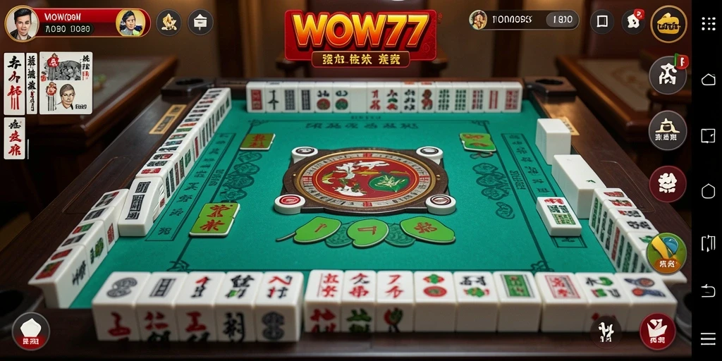 Tampilan utama gameplay WOW77 dengan ubin Mahjong yang menarik.